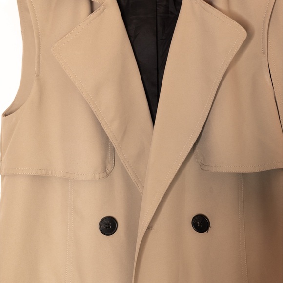 Vero Moda Belted Beige Sleeveless Trench Coat - S - Picture 4 of 4